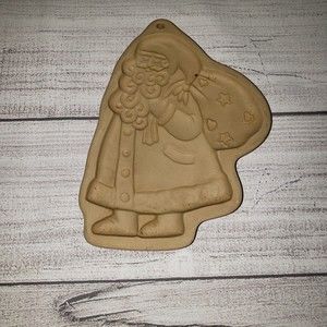 Vintage Brown Bag Cookie Art Santa Claus Cookie Mold 1989 Hill Design Christmas